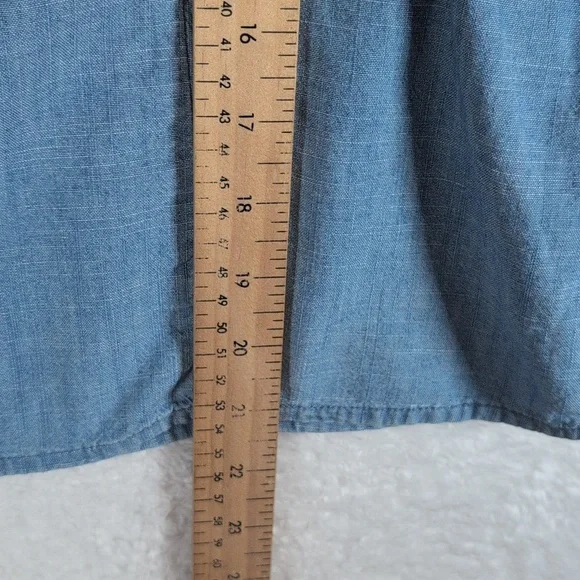 596-J. Crew Soft Blue Ruffle Blouse - Picture 4 of 4